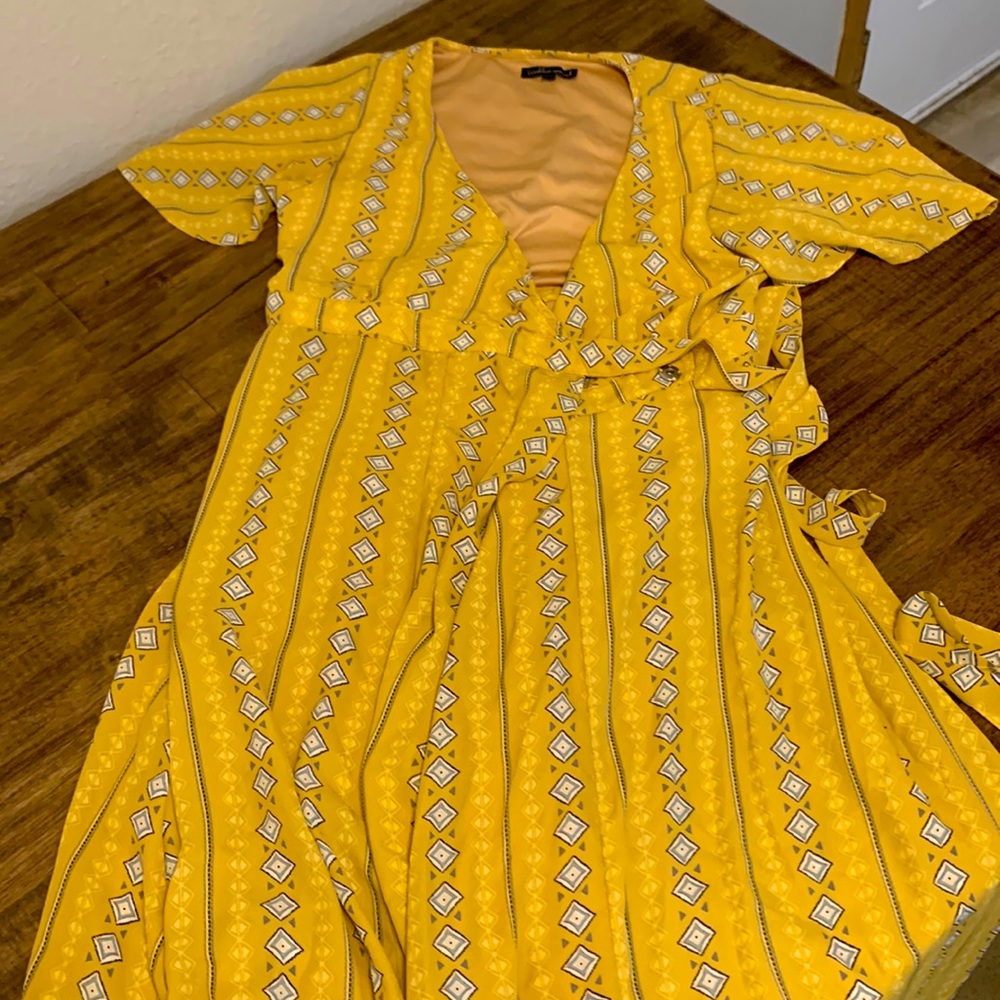 Yellow Maxi Wrap Dress